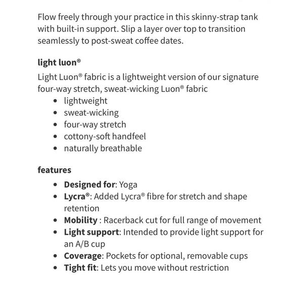 Lululemon Power Pose Tank Sz 6 Wee Are‎ From Space Nimbus Battleship *no pads - Picture 15 of 15